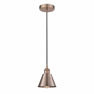 Smithfield - 1 Light Cord Hung Mini Pendant In Industrial Style-8.25 Inches Tall and 6.5 Inches Wide - 1428103