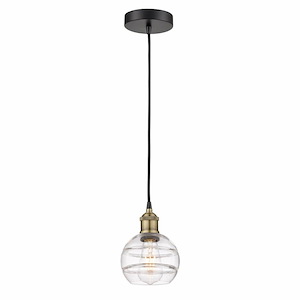 Rochester - 1 Light Cord Hung Mini Pendant In Industrial Style-7.88 Inches Tall and 5.88 Inches Wide - 1330286