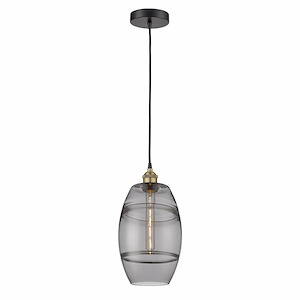 Vaz - 1 Light Cord Hung Mini Pendant In Industrial Style-9.88 Inches Tall and 8 Inches Wide - 1330287