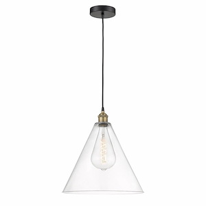 Edison Cone - 1 Light Cord Hung Pendant In Modern Style-17.75 Inches Tall and 16 Inches Wide - 1311291
