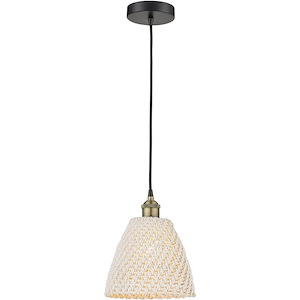 Bristol Natural - 1 Light Cord Down Mini Pendant-11.13 Inch Tall and 9 Inch Wide - 1426558