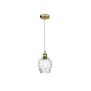 Salina - 1 Light Cord Hung Mini Pendant In Industrial Style-9.75 Inches Tall and 5 Inches Wide - 1289723