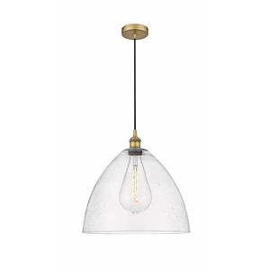 Edison Dome - 1 Light Cord Hung Pendant In Industrial Style-17.75 Inches Tall and 16 Inches Wide - 1289744