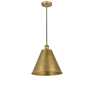 Edison Cone - 1 Light Cord Hung Mini Pendant In Industrial Style-14.75 Inches Tall and 12 Inches Wide - 1289780