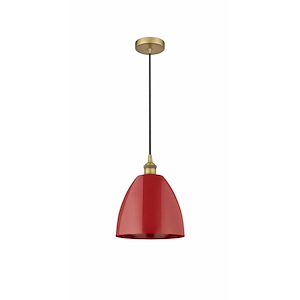 Plymouth Dome - 1 Light Cord Hung Mini Pendant In Industrial Style-12.88 Inches Tall and 9 Inches Wide - 1289809
