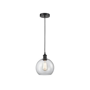 Athens - 1 Light Cord Hung Mini Pendant In Industrial Style-10.75 Inches Tall and 8 Inches Wide - 1289761