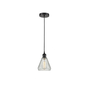 Conesus - 1 Light Cord Hung Mini Pendant In Industrial Style-10.75 Inches Tall and 6 Inches Wide - 1289722