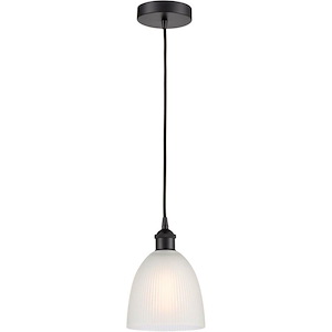 Castile - 100W 1 LED Cord Down Mini Pendant-9 Inch Tall and 6 Inch Wide - 1426347