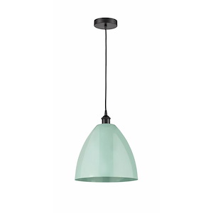 Plymouth Dome - 1 Light Cord Hung Mini Pendant In Industrial Style-14.75 Inches Tall and 12 Inches Wide - 1289781