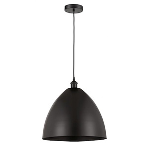 Edison Dome - 1 Light Cord Hung Mini Pendant In Industrial Style-18.75 Inches Tall and 16 Inches Wide - 1289760