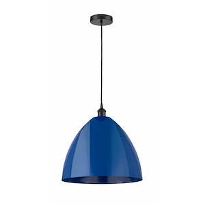 Plymouth Dome - 1 Light Cord Hung Mini Pendant In Industrial Style-18.75 Inches Tall and 16 Inches Wide - 1289768