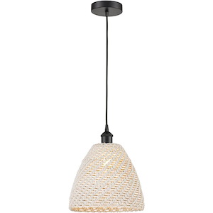 Bristol Natural - 1 Light Cord Down Mini Pendant-13.38 Inch Tall and 11.75 Inch Wide - 1426408