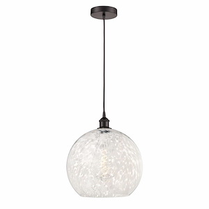 White Mouchette - 1 Light Cord Hung Pendant In Modern Style-16.63 Inches Tall and 13.75 Inches Wide - 1330281