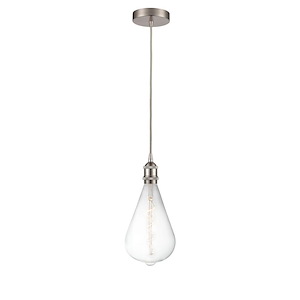 Edison - 7W 1 LED Cord Hung Mini Pendant In Industrial Style-15.25 Inches Tall and 6.5 Inches Wide - 1289725