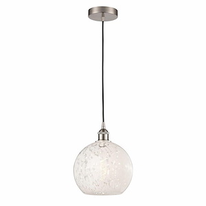White Mouchette - 1 Light Cord Hung Mini Pendant In Modern Style-11.75 Inches Tall and 10 Inches Wide - 1330267