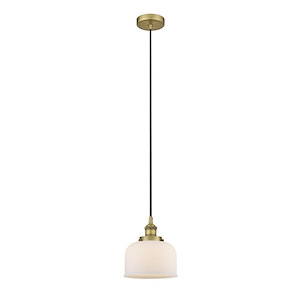 Bell - 1 Light Cord Hung Mini Pendant In Modern Style-9.5 Inches Tall and 8 Inches Wide - 1289797