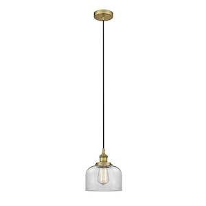 Bell - 1 Light Cord Hung Mini Pendant In Modern Style-9.5 Inches Tall and 8 Inches Wide - 1289797