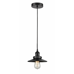 Railroad - 1 Light Cord Hung Mini Pendant In Modern Style-5.75 Inches Tall and 8 Inches Wide - 1289788