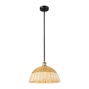 Bristol Natural II - 1 Light Stem Hung Mini Pendant-15 Inch Tall and 15.75 Inch Wide - 1387777