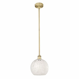 White Mouchette - 1 Light Stem Hung Mini Pendant In Modern Style-11.25 Inches Tall and 10 Inches Wide - 1330261