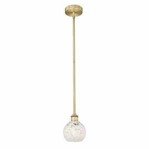 White Mouchette - 1 Light Stem Hung Mini Pendant In Modern Style-7.5 Inches Tall and 6 Inches Wide - 1330294