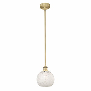 White Mouchette - 1 Light Stem Hung Mini Pendant In Modern Style-10 Inches Tall and 8 Inches Wide - 1330272