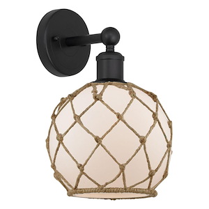 Farmhouse Rope - 1 Light Wall Sconce-12.25 Inch Tall and 8 Inch Wide - 1387778