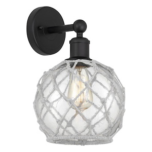 Farmhouse Rope - 1 Light Wall Sconce-12.25 Inch Tall and 8 Inch Wide - 1387778