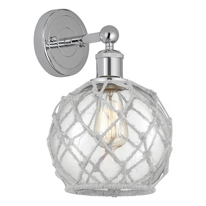 Farmhouse Rope - 1 Light Wall Sconce-12.25 Inch Tall and 8 Inch Wide - 1387778