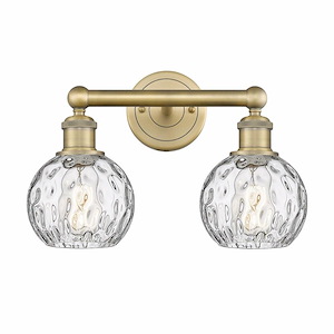 Athens Water Glass - 2 Light Bath Vanity In Industrial Style-10.5 Inches Tall and 15 Inches Wide - 1316786