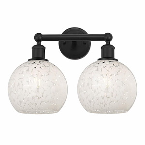 White Mouchette - 2 Light Bath Vanity In Modern Style-12.25 Inches Tall and 17 Inches Wide - 1330317