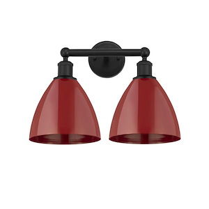 Plymouth Dome - 2 Light Bath Vanity In Industrial Style-12 Inches Tall and 16.5 Inches Wide - 1289914
