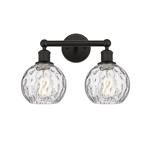 Athens Water Glass - 2 Light Bath Vanity In Industrial Style-10.5 Inches Tall and 15 Inches Wide - 1289888
