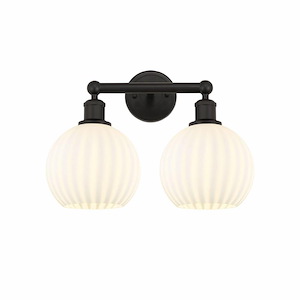 White Venetian - 2 Light Bath Vanity In Modern Style-12.25 Inches Tall and 17 Inches Wide - 1330307
