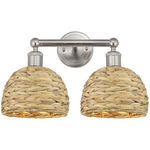 Woven Rattan - 2 Light Bath Vanity-11 Inch Tall and 17 Inch Wide - 1387796