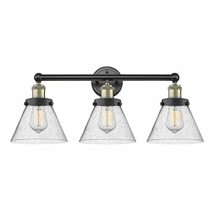 Cone - 3 Light Bath Vanity In Industrial Style-10 Inches Tall and 24.5 Inches Wide - 1316848