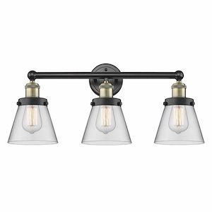 Cone - 3 Light Bath Vanity In Industrial Style-10 Inches Tall and 24.5 Inches Wide - 1316838