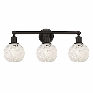 White Mouchette - 3 Light Bath Vanity In Modern Style-10.25 Inches Tall and 24 Inches Wide - 1330302