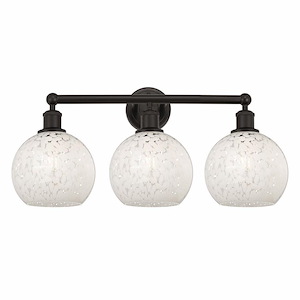White Mouchette - 3 Light Bath Vanity In Modern Style-12.25 Inches Tall and 26 Inches Wide - 1330318