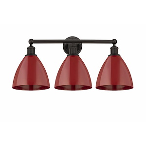 Plymouth Dome - 3 Light Bath Vanity In Industrial Style-12 Inches Tall and 25.5 Inches Wide - 1289935