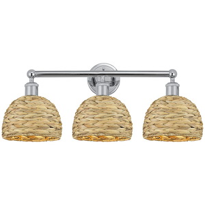 Woven Rattan - 3 Light Bath Vanity-11 Inch Tall and 26 Inch Wide - 1387805