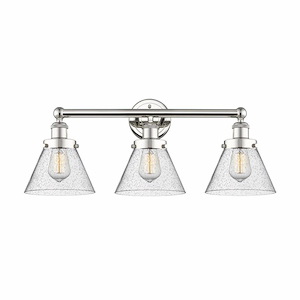 Cone - 3 Light Bath Vanity In Industrial Style-10 Inches Tall and 24.5 Inches Wide - 1316848