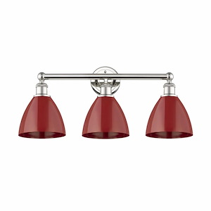 Plymouth Dome - 3 Light Bath Vanity In Industrial Style-12 Inches Tall and 25.5 Inches Wide - 1316920