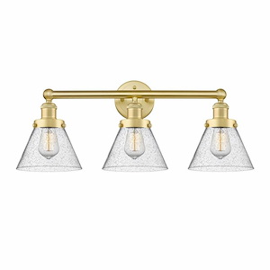 Cone - 3 Light Bath Vanity In Industrial Style-10 Inches Tall and 24.5 Inches Wide - 1316848