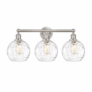 Athens Water Glass - 3 Light Bath Vanity In Modern Style-12.88 Inches Tall and 26 Inches Wide - 1311333