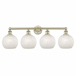 White Mouchette - 4 Light Bath Vanity In Modern Style-12.25 Inches Tall and 35 Inches Wide - 1330328