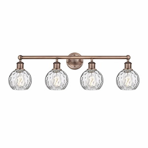 Athens Water Glass - 4 Light Bath Vanity In Industrial Style-10.5 Inches Tall and 33 Inches Wide - 1316859