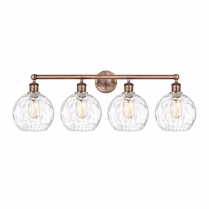 Athens Water Glass - 4 Light Bath Vanity In Modern Style-12.88 Inches Tall and 35 Inches Wide - 1311344