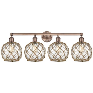 Farmhouse Rope - 4 Light Bath Vanity-12.25 Inch Tall and 35 Inch Wide - 1387814