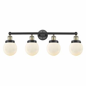 Beacon - 4 Light Bath Vanity with 6 Inch Glass In Modern Style-10 Inches Tall and 33.5 Inches Wide - 1289938